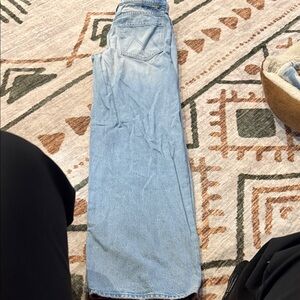 MOTHER Light Blue Wide Leg High-Rise Jeans